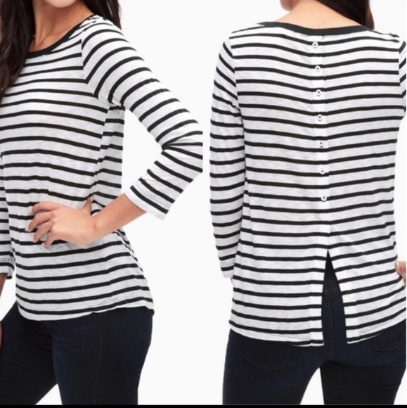 Anthropologie Tops - Anthropologie Splendid Striped Navy & White Tee